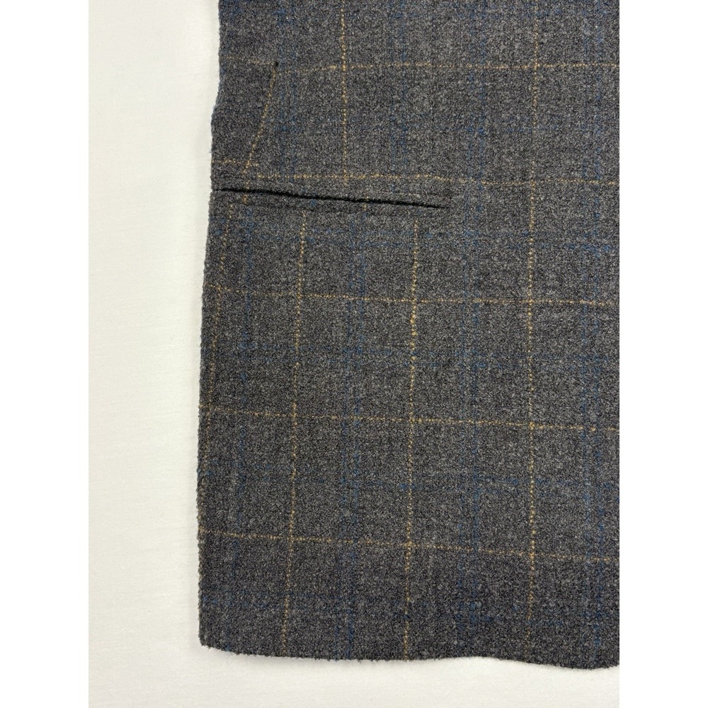 VTG Ermenegildo Zegna "Soft" Textured Boiled Wool Sport Coat 40R Gray Windowpane - Picture 10 of 13